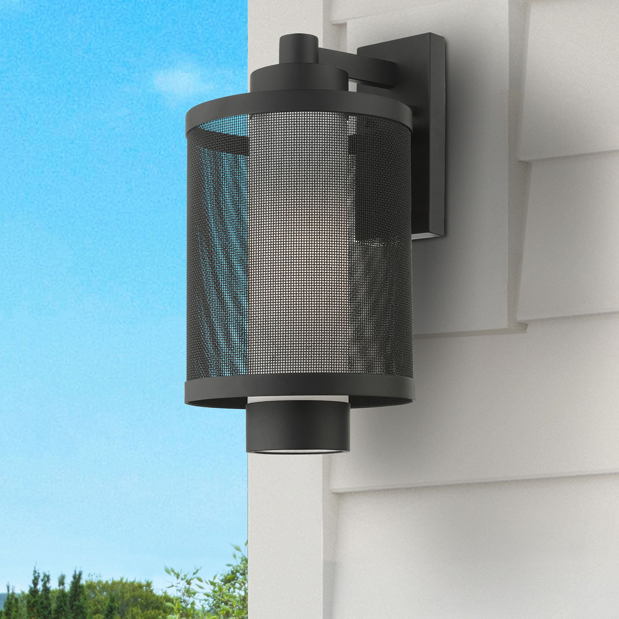 Nottingham 1 Light Textured Black Wall Lantern