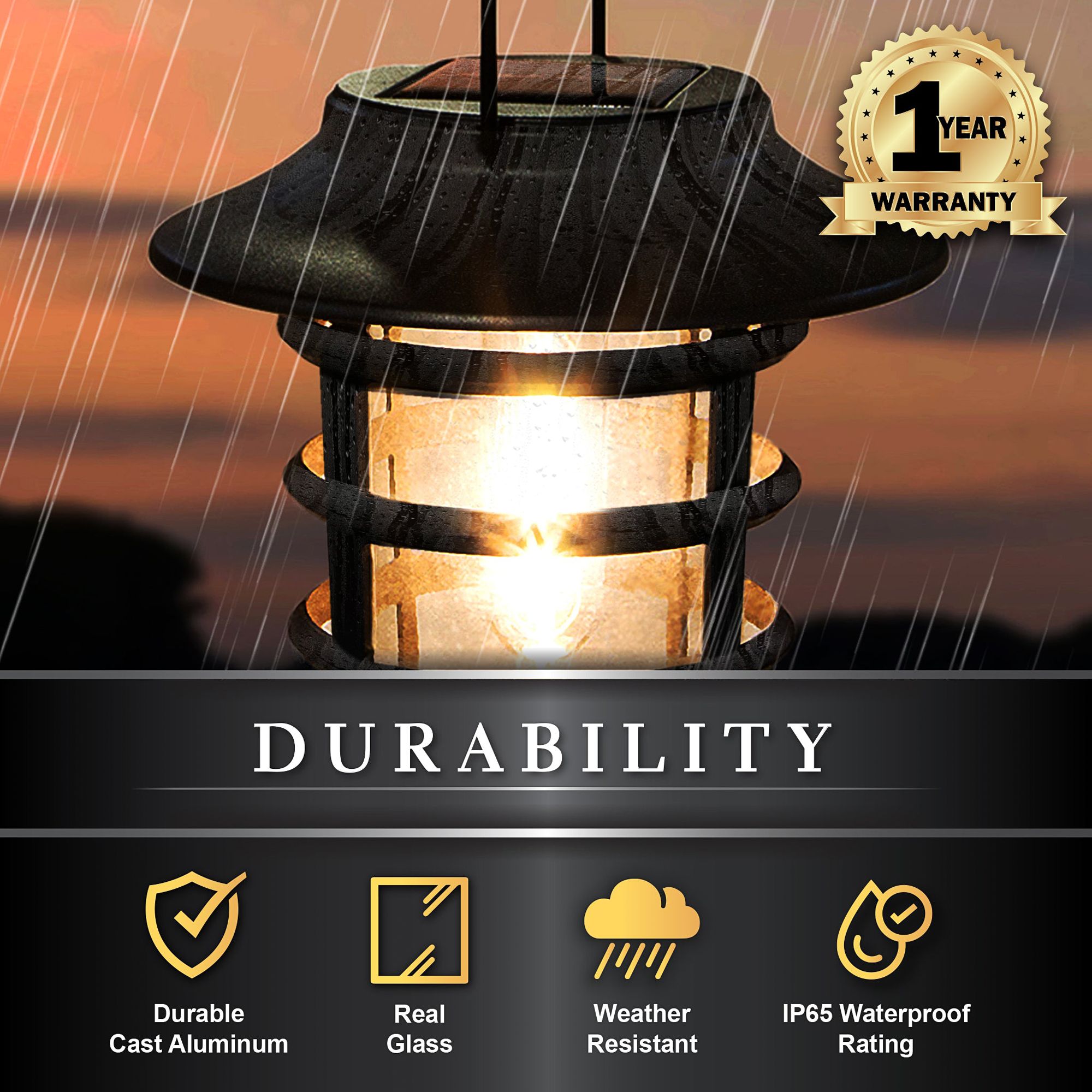 Watch A Video About the Nottingham Black LED Solar LED Hanging Coach Light