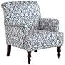 3_Nottingham Blue and White Fabric Arm Chair