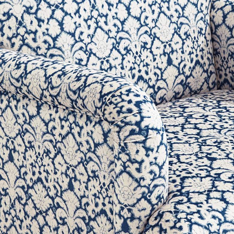 Image 4 Nottingham Blue and White Fabric Arm Chair more views