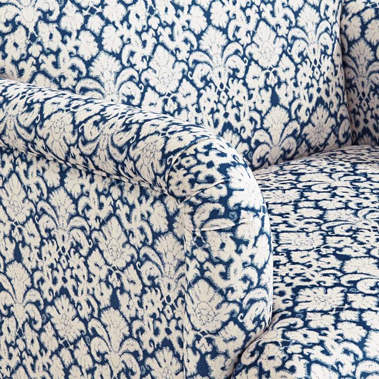 Image 5 Nottingham Blue and White Fabric Arm Chair more views