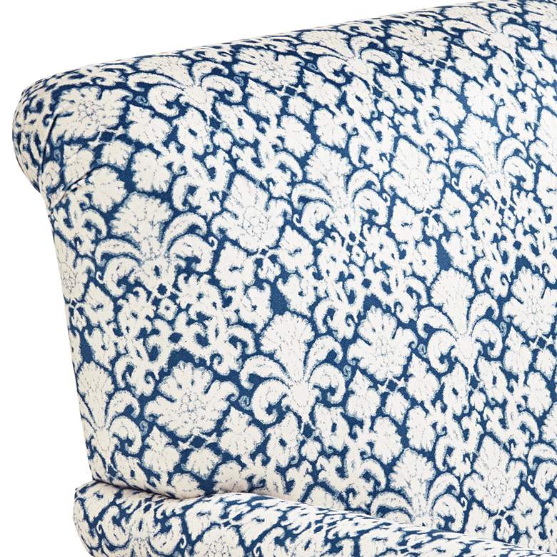 Image 6 Nottingham Blue and White Fabric Arm Chair more views
