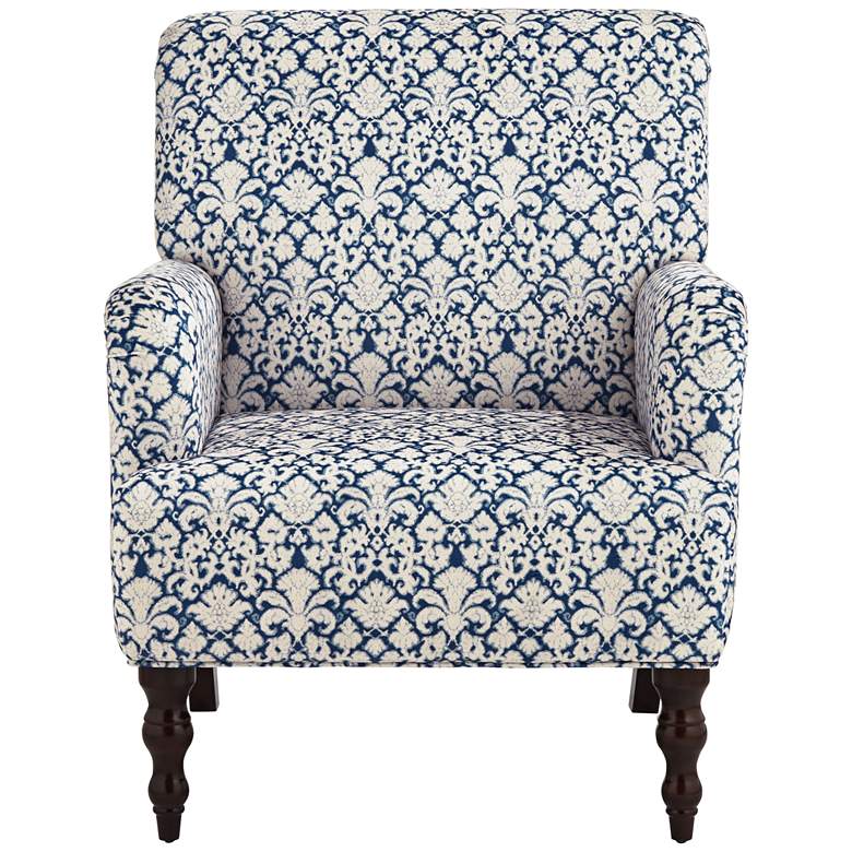 Image 7 Nottingham Blue and White Fabric Arm Chair more views