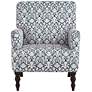 Nottingham Blue and White Fabric Arm Chair