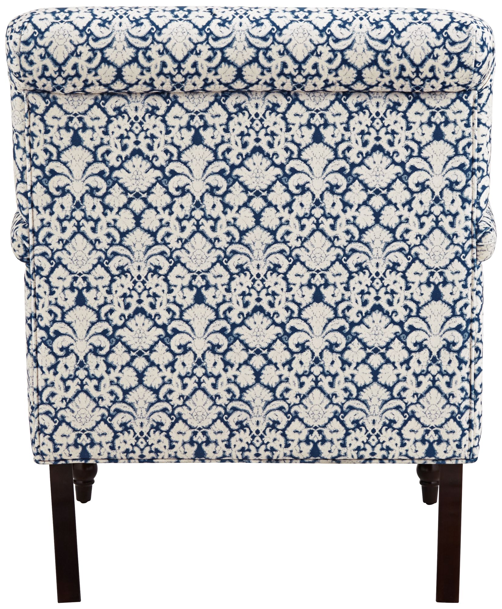 Nottingham Blue and White Fabric Arm Chair in scene
