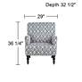 Nottingham Blue and White Fabric Arm Chair in scene