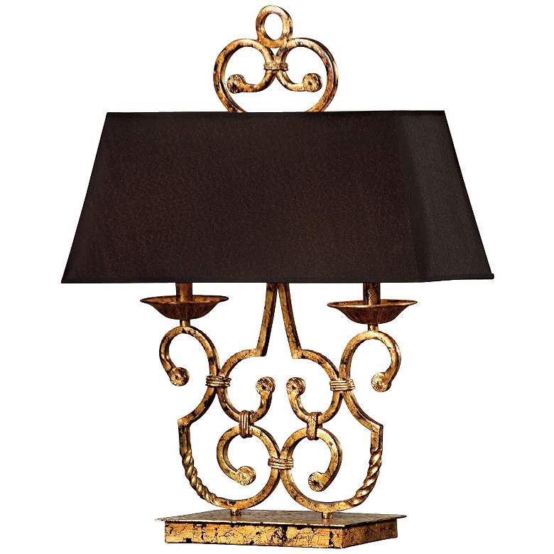 Image 1 Nottingham Gold Leaf and Black 2-Light Table Lamp