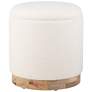1_Notus Ecru Boucle Storage Ottoman with Wood Base