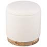 2_Notus Ecru Boucle Storage Ottoman with Wood Base more views