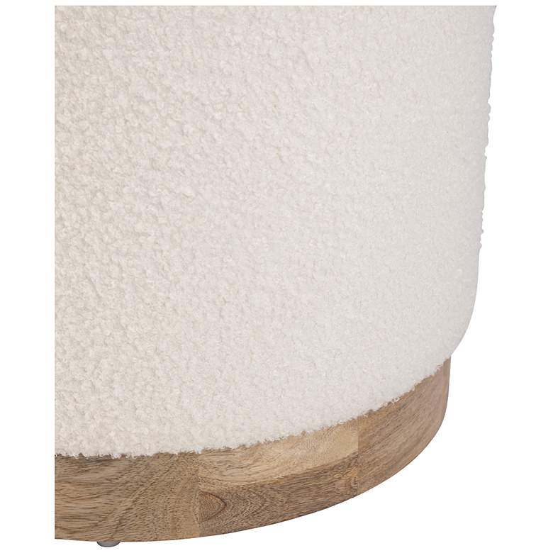 Image 4 Notus Ecru Boucle Storage Ottoman with Wood Base more views