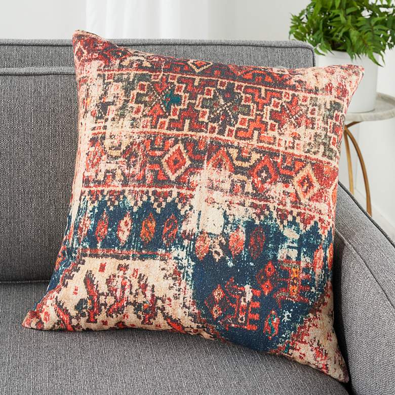 Image 1 Nourison 57 Grand Red Persian Print 20" Square Throw Pillow