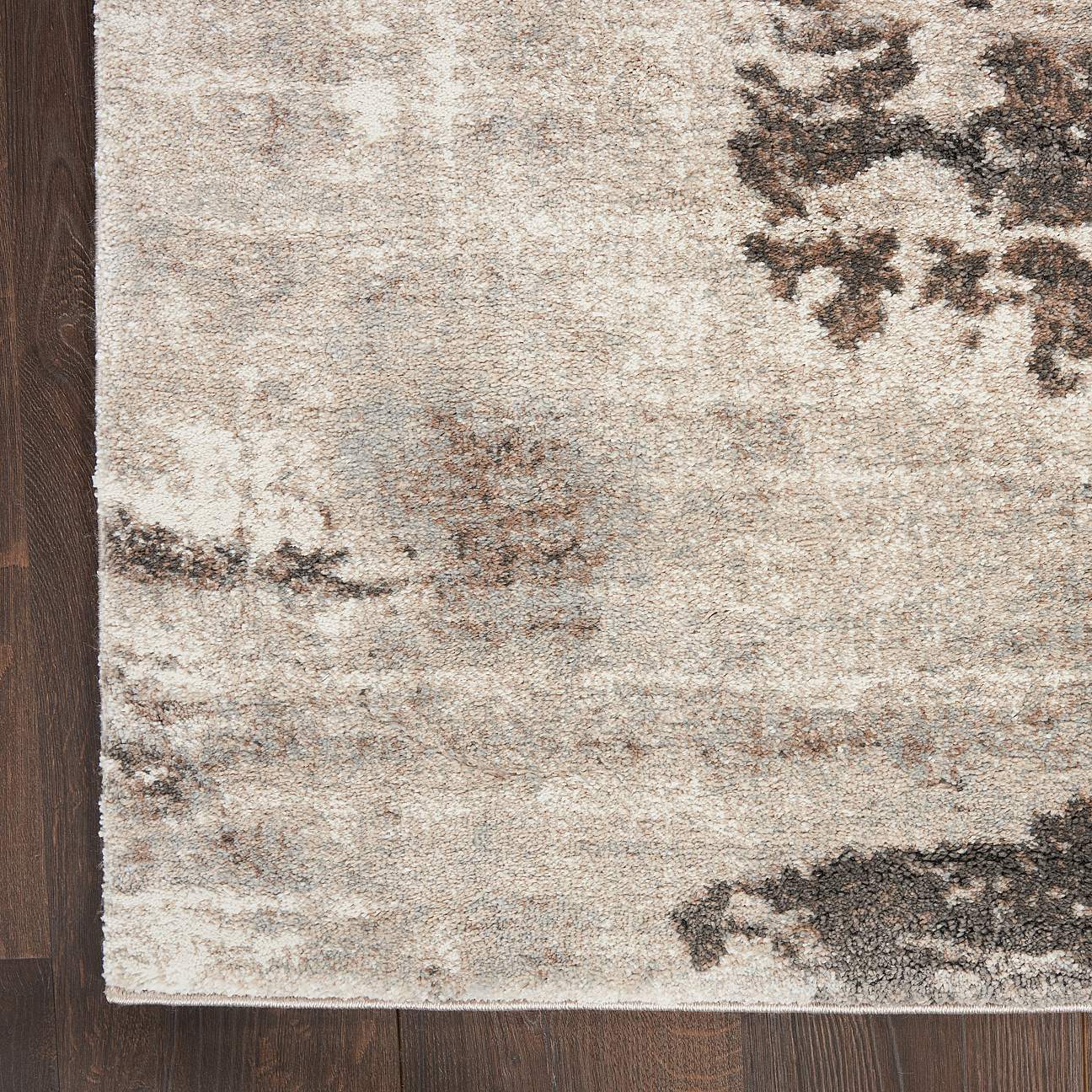 Nourison American Manor AMR04 Mocha Ivory Area Rug - #642H2 | Lamps Plus