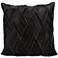 Nourison Basket Weave Leather 20" Square Black Pillow