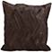 Nourison Basket Weave Leather 20" Square Brown Pillow