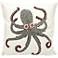 Nourison Beaded Octopus 18" Square Outdoor Pillow