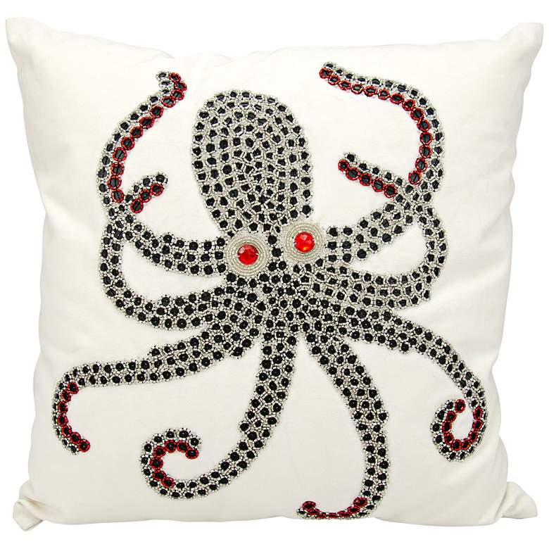 Image 1 Nourison Beaded Octopus 18 inch Square Outdoor Pillow