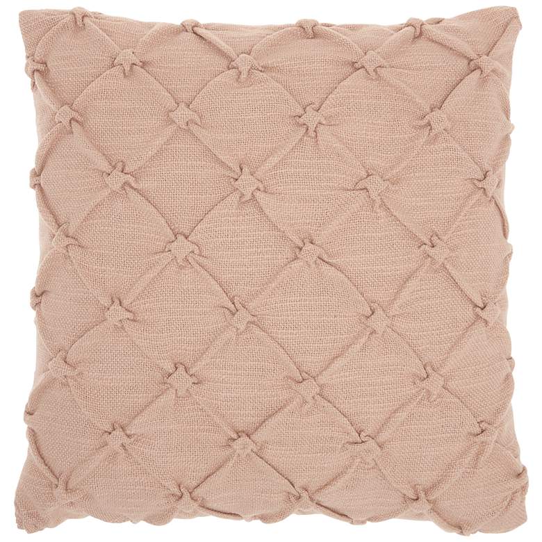 Image 2 Nourison Blush Pin Tucked 18" Square Indoor Throw Pillow