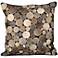 Nourison Circle Natural Leather 20" Square Brown Pillow