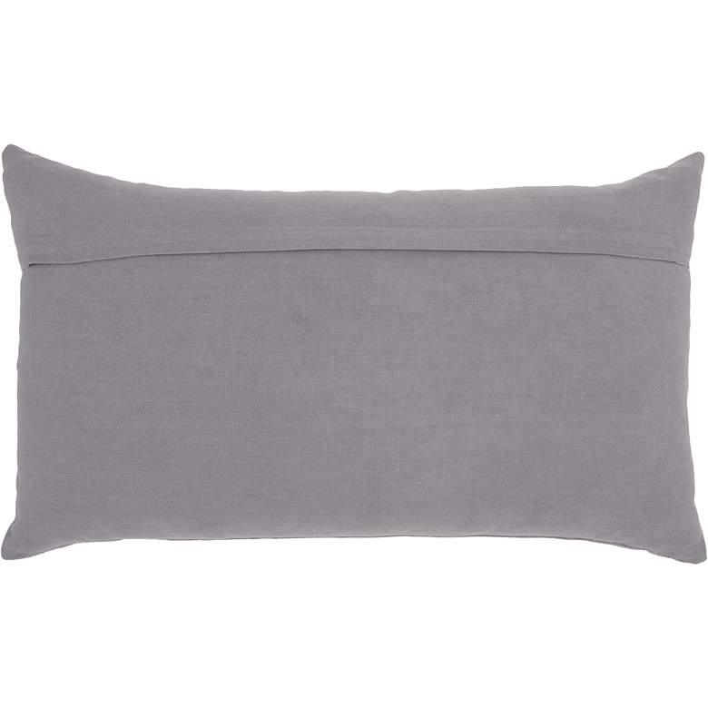 Image 3 Nourison Dark Gray Metallic Florals 20" x 14" Indoor Throw Pillow more views