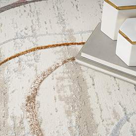 Image5 of Nourison Glitz GLZ01 5'3"x7'3" Multi-Colored Ivory Area R more views