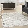 1_Nourison Glitz GLZ02 5'3"x7'3" Ivory Gray Area Rug