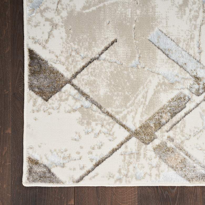 Image 3 Nourison Glitz GLZ02 5'3"x7'3" Ivory Gray Area Rug more views