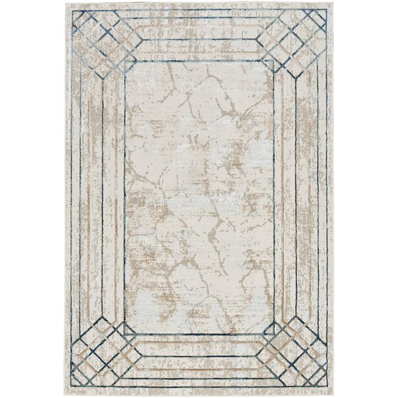 Image 2 Nourison Glitz GLZ03 5&#39;3 inchx7&#39;3 inch Ivory Taupe Area Rug