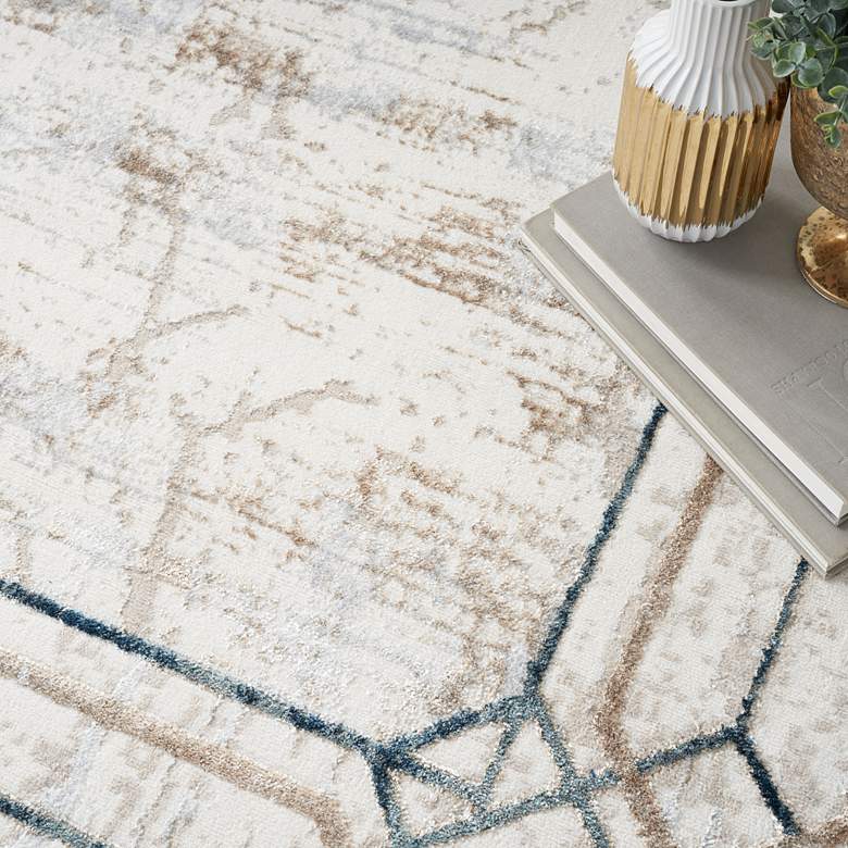 Image 5 Nourison Glitz GLZ03 5'3"x7'3" Ivory Taupe Area Rug more views