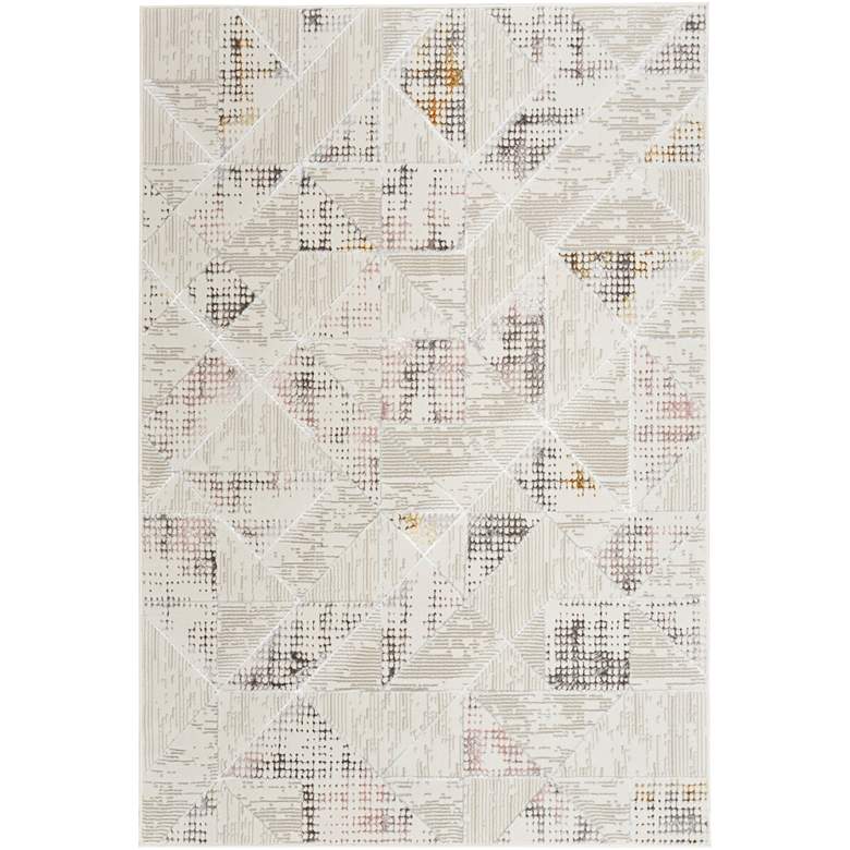 Image 2 Nourison Glitz GLZ04 5&#39;3 inchx7&#39;3 inch Multi-Color Ivory Area Rug