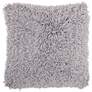 2_Nourison Gray Curly Shag 20" Square Indoor Throw Pillow