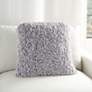 1_Nourison Gray Curly Shag 20" Square Indoor Throw Pillow