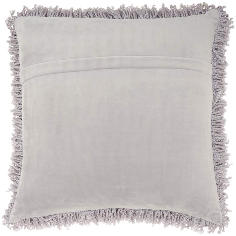 Image 4 Nourison Gray Curly Shag 20" Square Indoor Throw Pillow more views