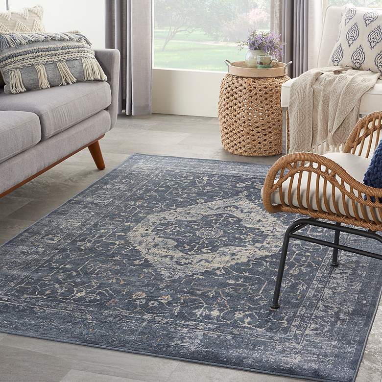 Image 1 Nourison Home Malta 5'3" x 7'7" Navy Indoor Rug