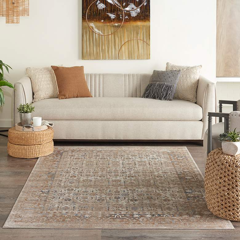 Image 1 Nourison Home Malta MAI04 5'3"x7'7" Taupe Area Rug