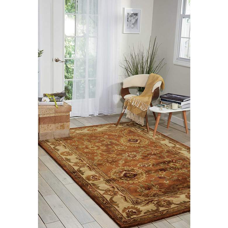 Image 1 Nourison Jaipur JA13 5&#39;6 inchx8&#39;6 inch Rust Area Rug