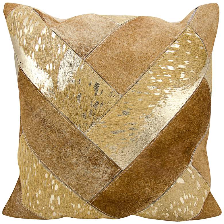 Image 1 Nourison Jersey Design 20 inch Square Beige Gold Pillow