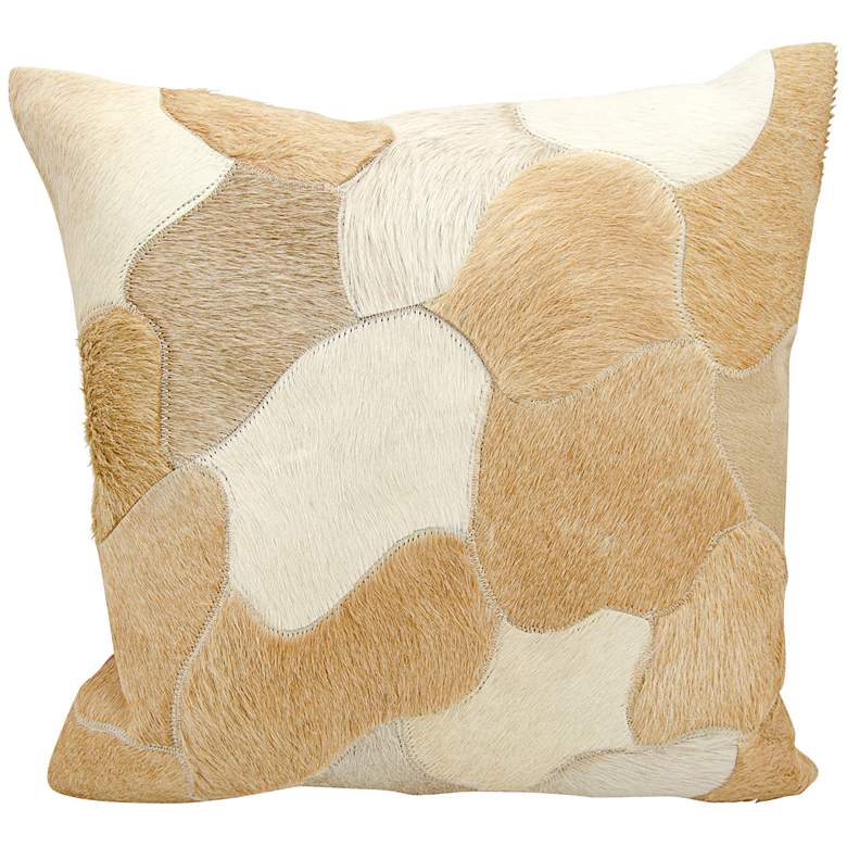 Image 1 Nourison Jigsaw Puzzle Leather 20 inch Square Beige Pillow