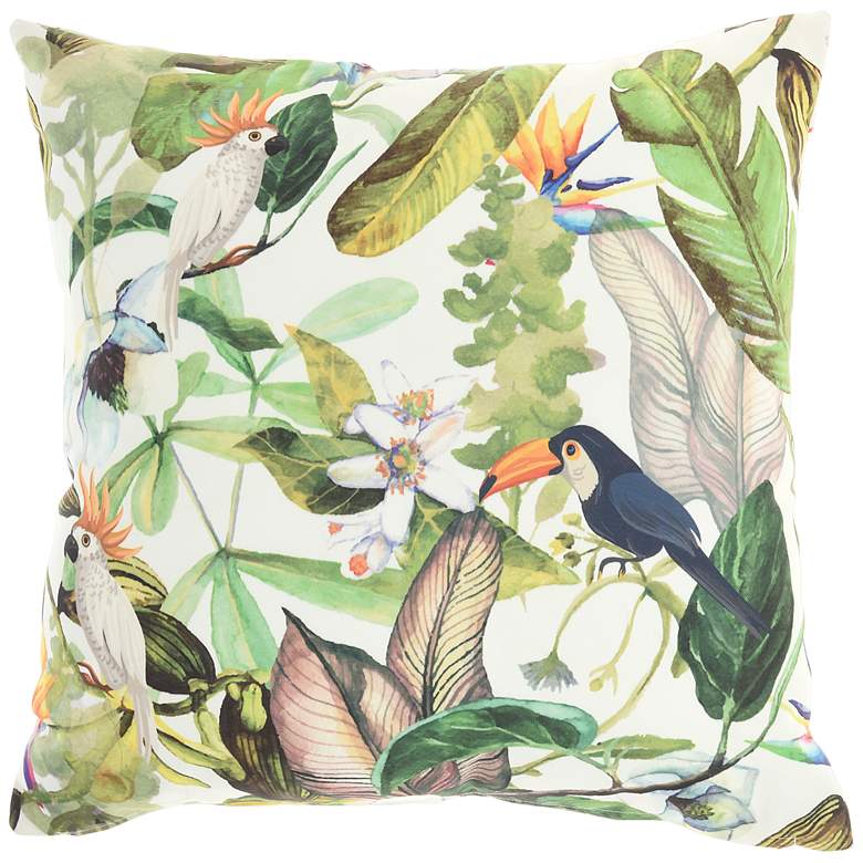 Image 2 Nourison Jungle and Cubes 18" Square Outdoor Throw Pillow