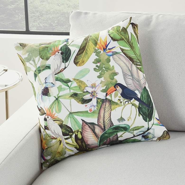 Image 1 Nourison Jungle and Cubes 18" Square Outdoor Throw Pillow