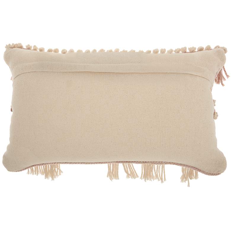 Image 2 Nourison Life Styles Blush Fringe 24 inch x 14 inch Throw Pillow more views