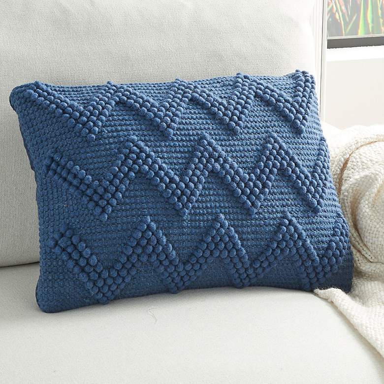 Image 1 Nourison Life Styles Indigo Chevron 20 inch x 14 inch Throw Pillow