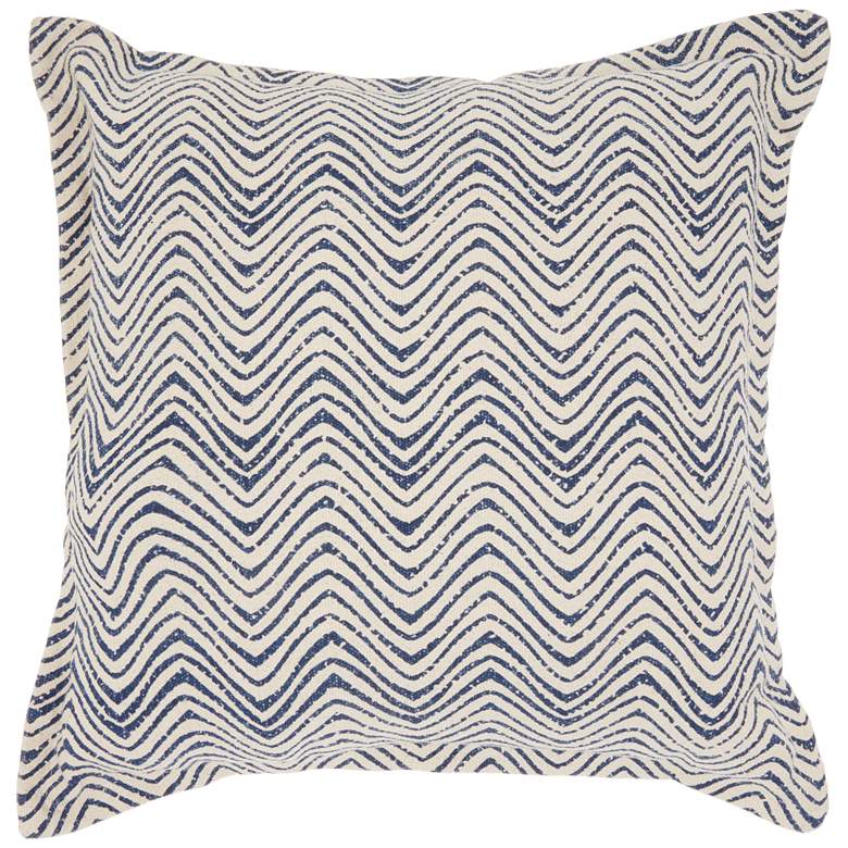 Image 2 Nourison Life Styles Indigo Waves 20 inch Square Throw Pillow