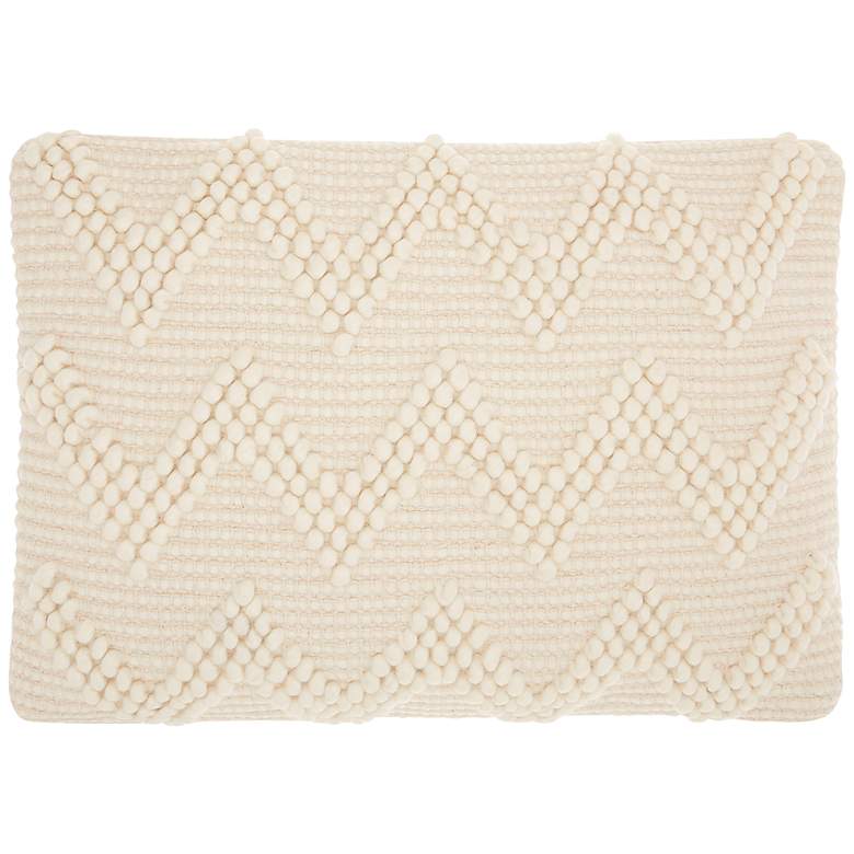 Image 2 Nourison Life Styles Ivory Chevron 20 inch x 14 inch Throw Pillow
