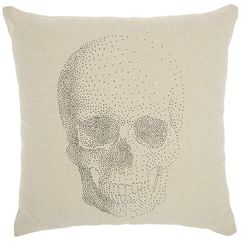 Image 2 Nourison Life Styles Natural Skull 20 inch Square Throw Pillow