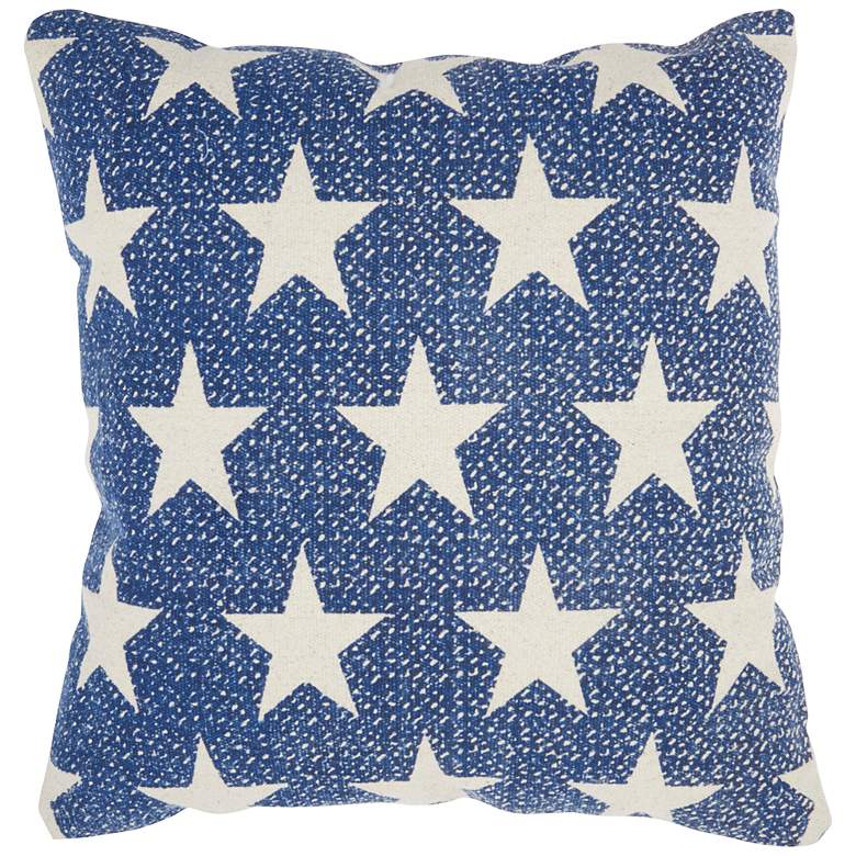 Image 2 Nourison Life Styles Navy Stars 20 inch Square Throw Pillow