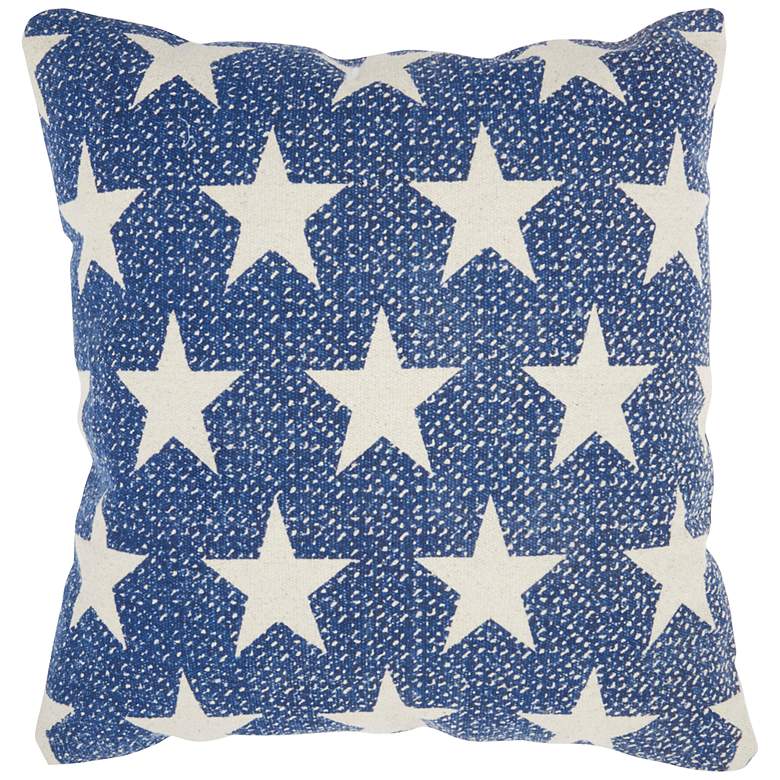 Image 2 Nourison Life Styles Navy Stars 20" Square Throw Pillow
