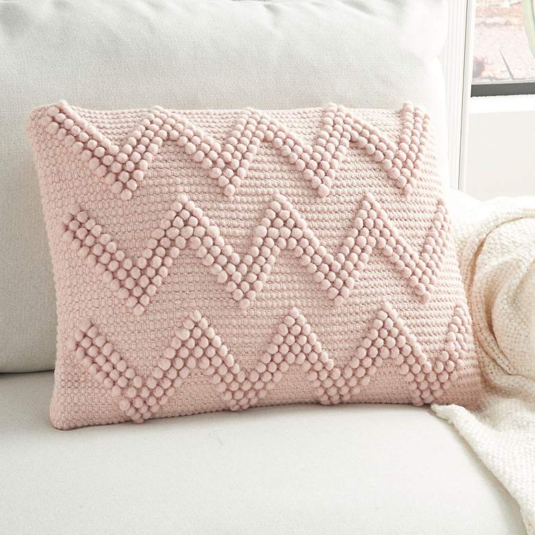 Image 1 Nourison Life Styles Rose Chevron 20 inch x 14 inch Throw Pillow