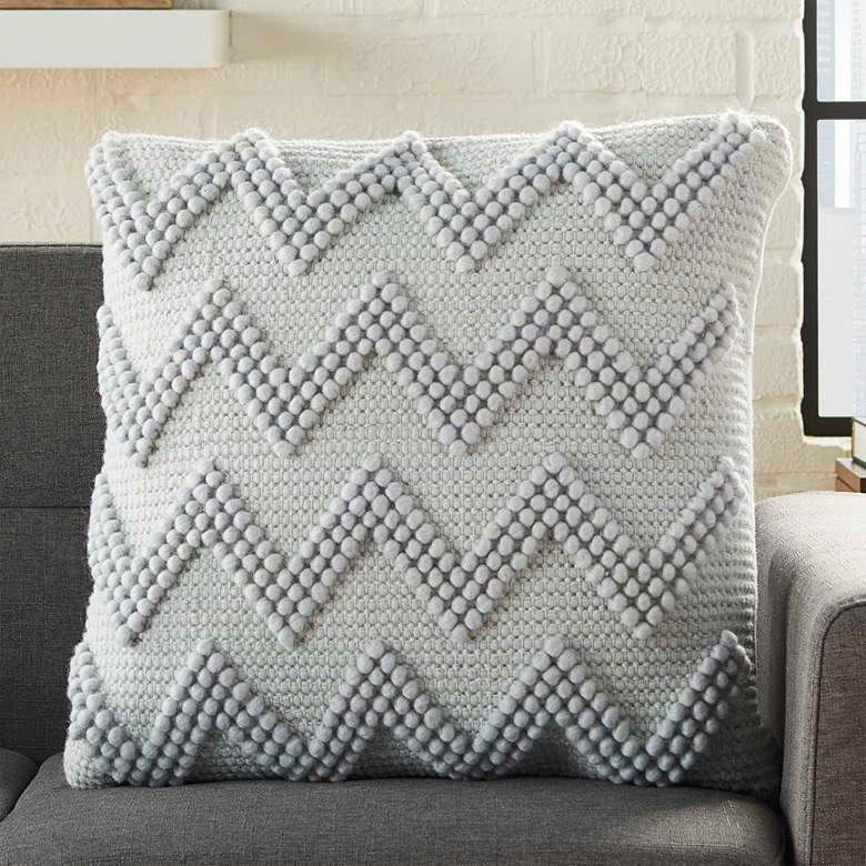 Image 1 Nourison Life Styles Sky Chevron 20 inch Square Throw Pillow