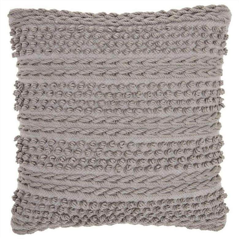 Image 1 Nourison Lifestyle Light Gray 18" Square Throw Pillow