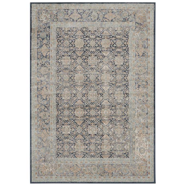 Image 2 Nourison Malta 5'3" x 7'7" Navy Bordered Indoor Rug